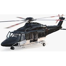 3D Medium Sized Twin Engined Helicopter Rigged